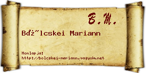 Bölcskei Mariann névjegykártya