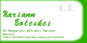 mariann bolcskei business card