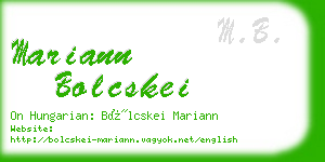 mariann bolcskei business card